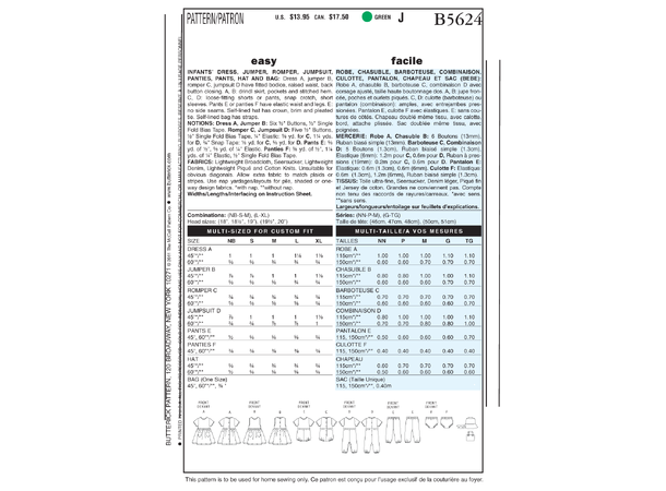 Butterick 5624- Babysett