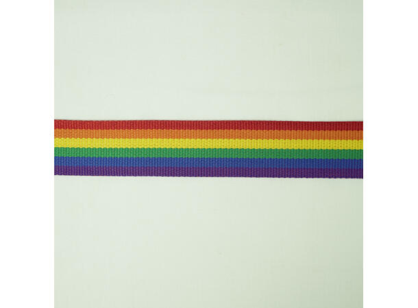 Kraftig bomullsbånd Regnbue, 40 mm