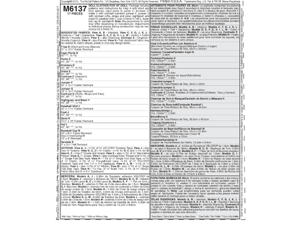 McCall's 6124 - Dukkeklær