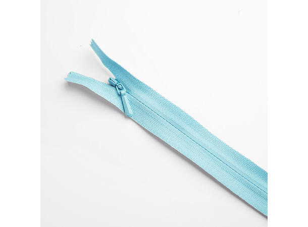 Skjult glidelås 15cm Lyseblå