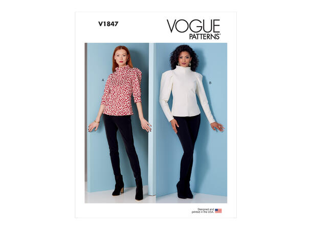 Vogue 1847 - Bluse med puffermer