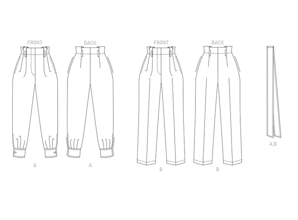 Vogue 1873 - Paperbag bukse.