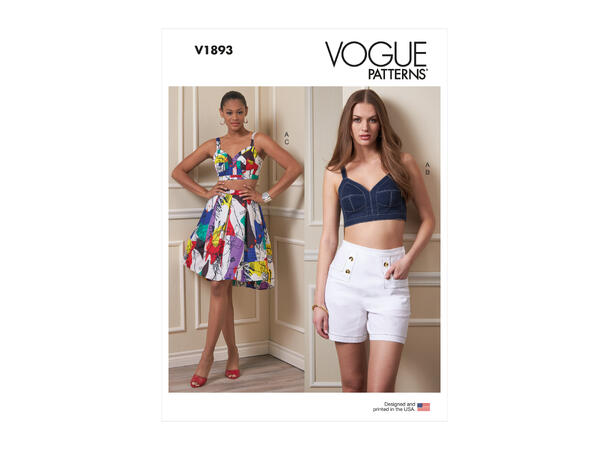 Vogue 1893 - Topp, skjørt og shorts.