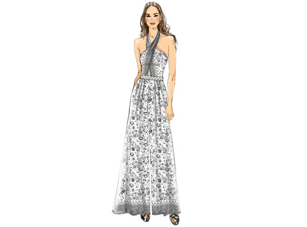 Vogue 9259 - Jumpsuit med halterneck.