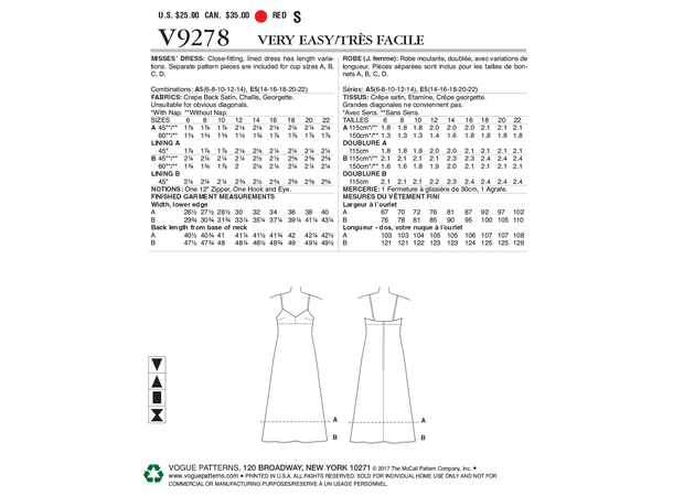 Vogue 9278 - Kjole.