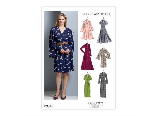 Vogue 9345 - Skjortekjole E5 (14-16-18-20-22)