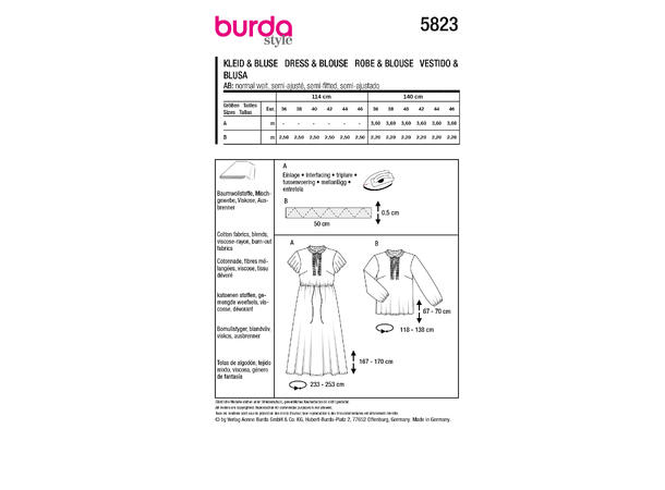 Burda 5823 - Kjole og bluse