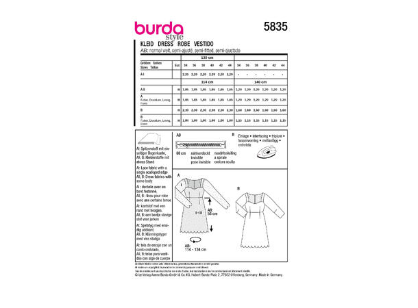 Burda 5835 - Kjole