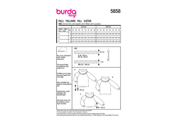 Burda 5858 - Genser