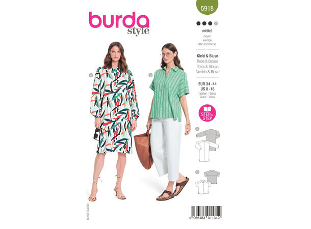 Burda 5918 - Kjole og bluse