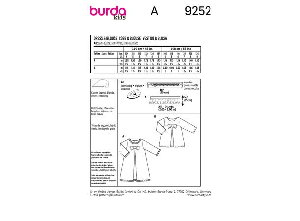 Burda 9252 - Kjole og bluse