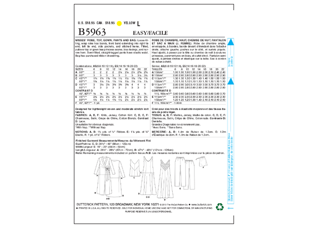Butterick 5963- Klespakke til dame