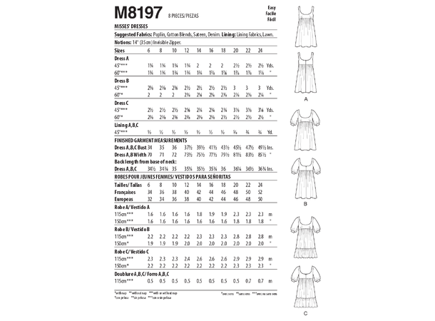 McCall's 8197 - Kort kjole.