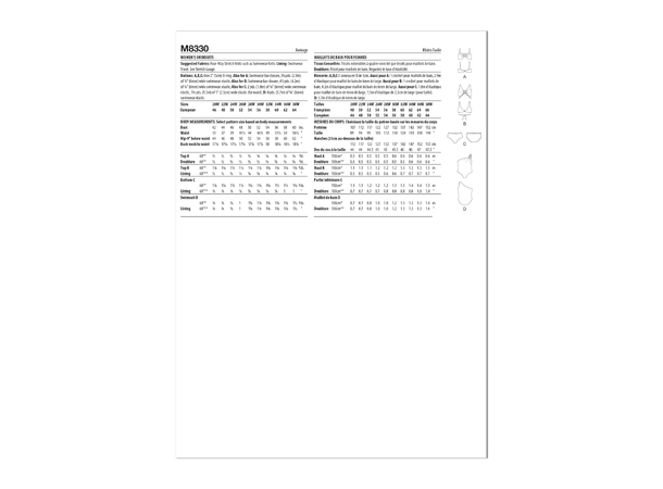 McCall's 8330 - Badedrakt og bikini.