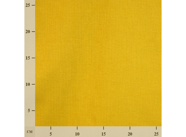 Rundstrikket smal ribb, sennepsgul