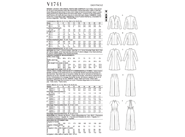 Vogue 1741 - Sett til dame.