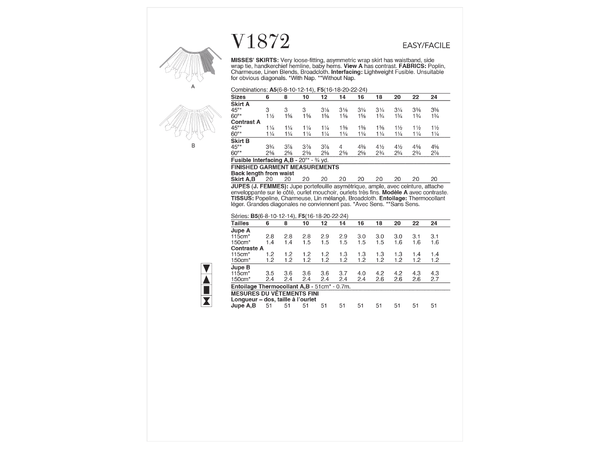 Vogue 1872 - Omslagsskjørt.