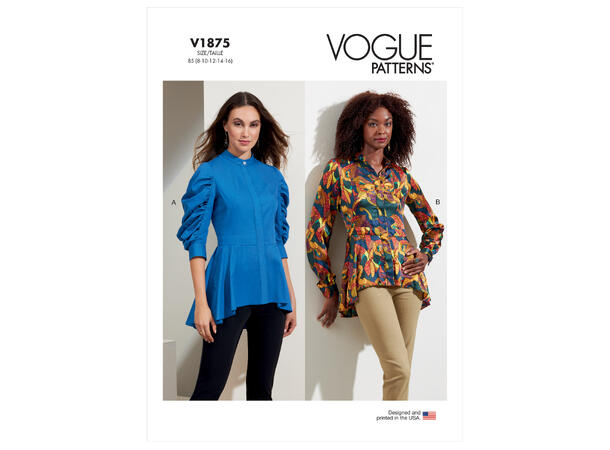 Vogue 1875 - Bluse med peplum.