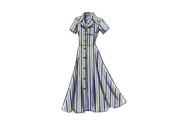 Vogue 9345 - Skjortekjole.