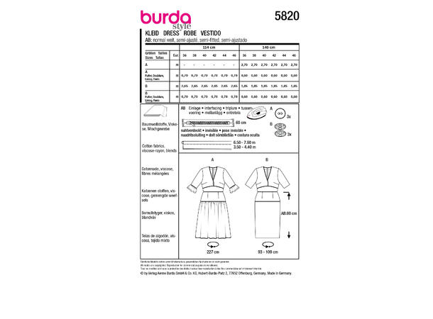 Burda 5820 - Kjole