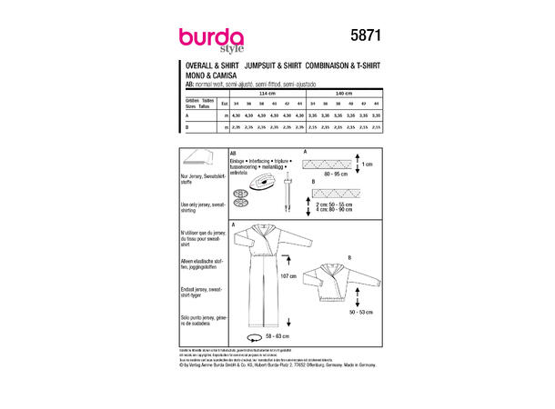 Burda 5871 - Jumpsuit og Genser