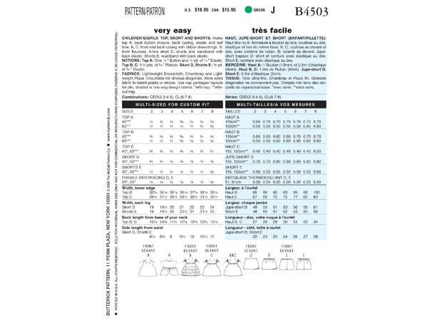 Butterick 4685, klespakke barn