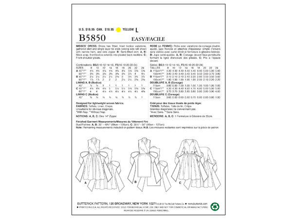 Butterick 5850- kjole til dame