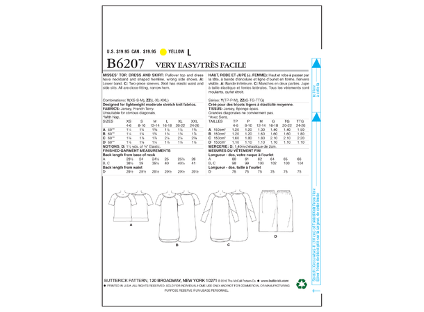 Butterick 6207- Klespakke til dame