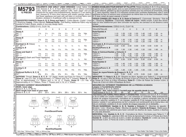 McCall's 5793 - Barnekjole.