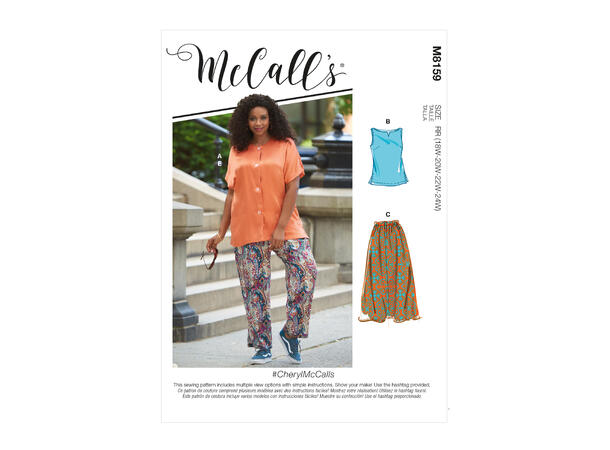 McCall's 8159 - Topp, skjørt og bukse.