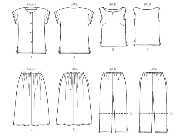 McCall's 8159 - Topp, skjørt og bukse.