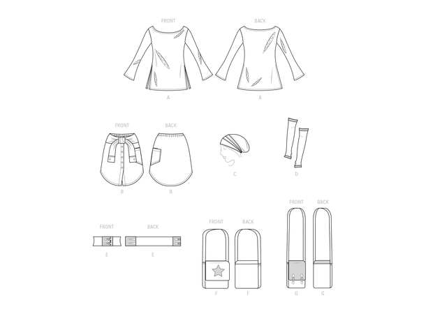 McCall's 8298 - Topp, Skjørt og Tilbehør.