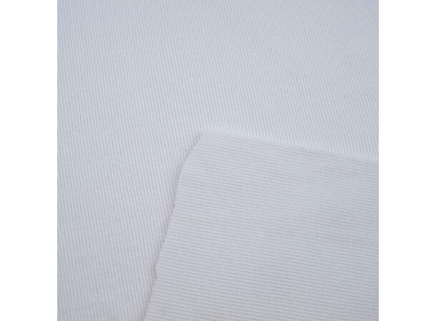 Rundstrikket smal ribb, hvit