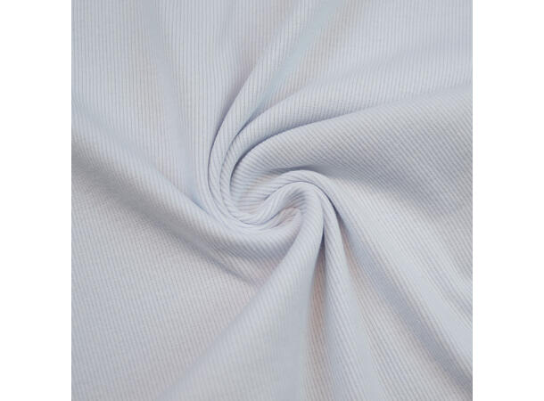 Rundstrikket smal ribb, hvit