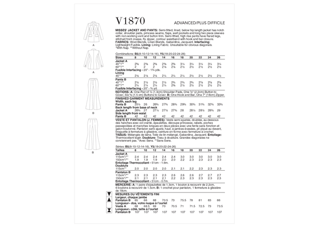Vogue 1870 - Dress/drakt B5 (8-10-12-14-16)