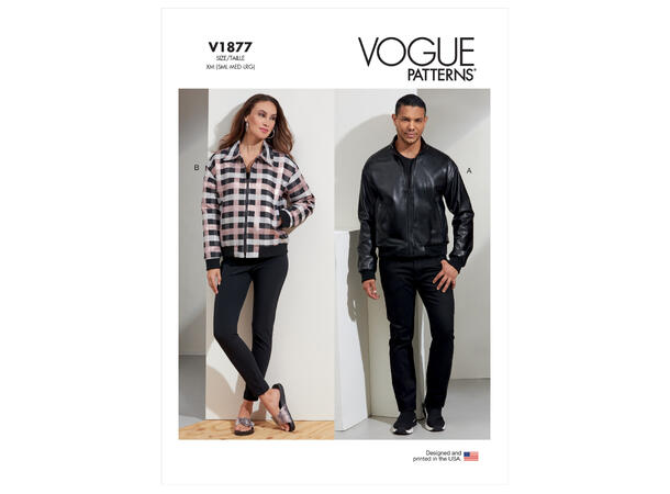 Vogue 1877 - Unisex bomberjakke.