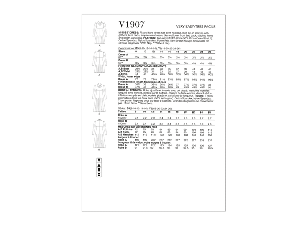 Vogue 1907 - Kjole med drapert hals.