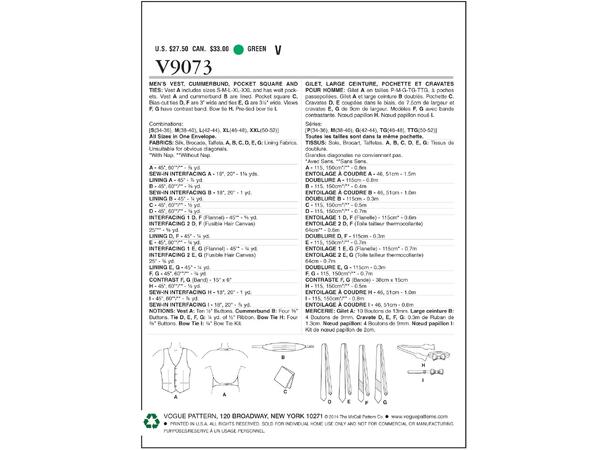 Vogue 9073 - Dresstilbehør til herre.