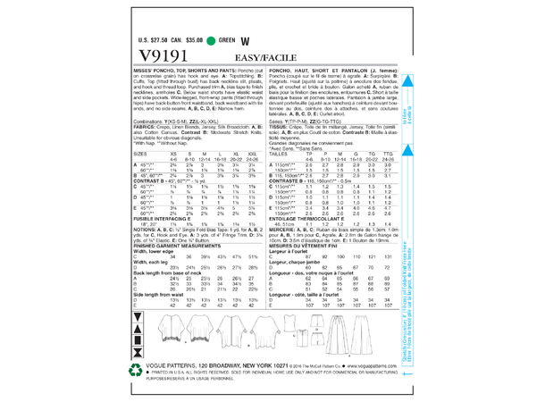Vogue 9191 - Sett til dame.