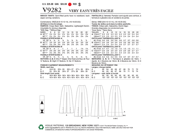 Vogue 9282 - Vd bukse.