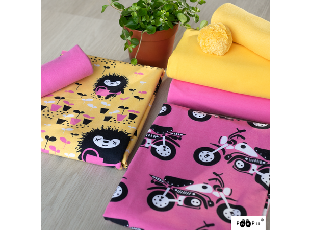 Økologisk bomullsjersey, Moped, Rosa