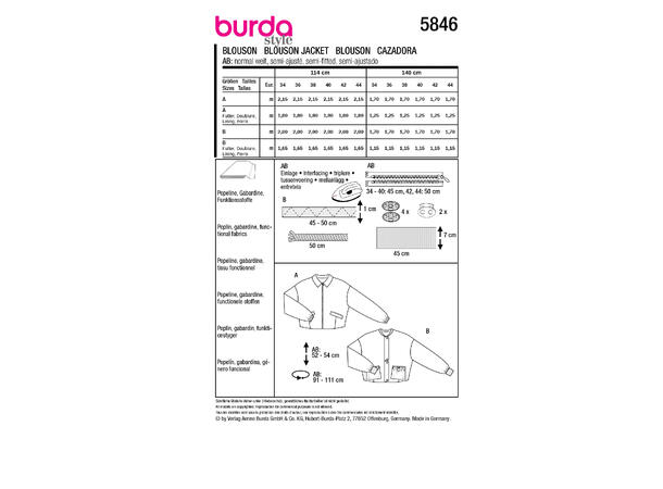 Burda 5846 - Jakke