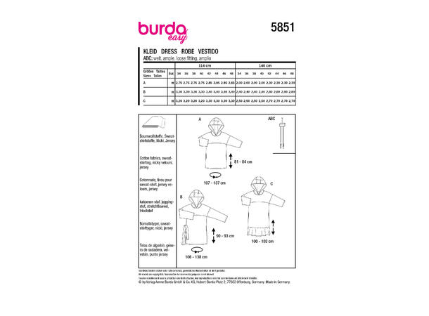 Burda 5851 - Kjole