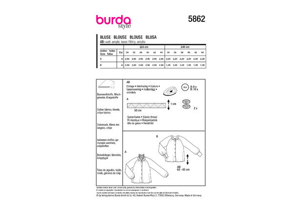 Burda 5862 - Blus