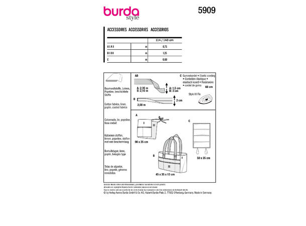 Burda 5909 - Tilbehør til hage