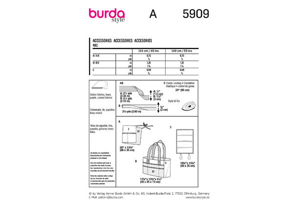 Burda 5909 - Tilbehør til hage