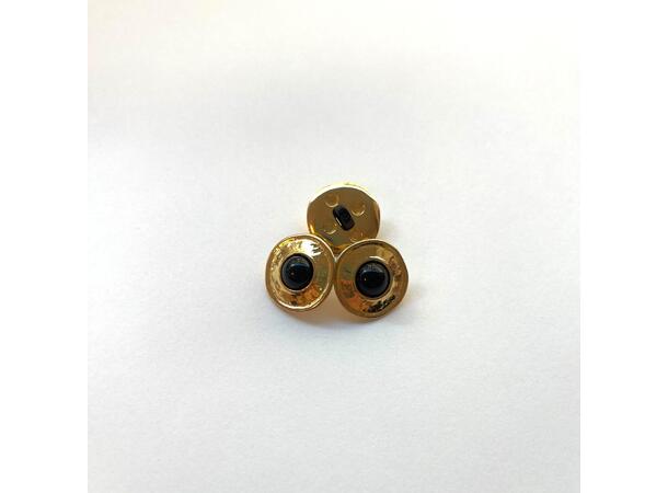 Gullknapp, Sort perle 18mm