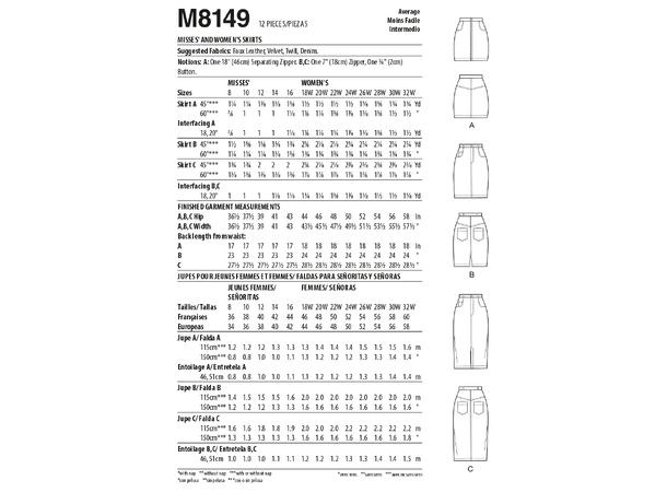 McCall's 8149 - Skjørt.