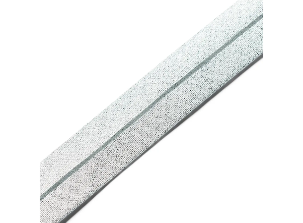 Metallisk skråbånd, sølv 20 mm