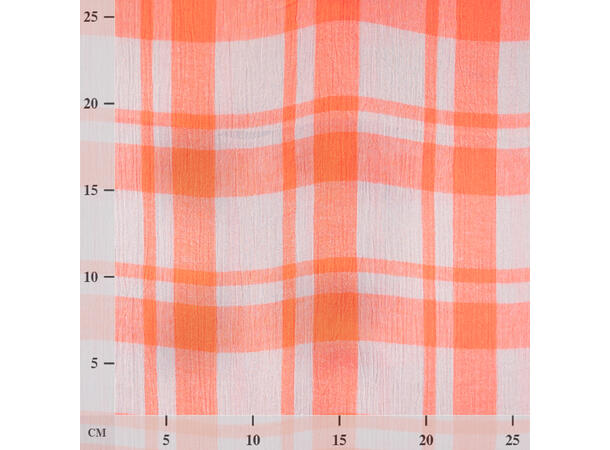 Rutete viskose, 100% Viskose // Oransje & grå